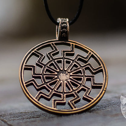 Schwarze Sonne Symbol Bronze Pendant - VikingsBrand