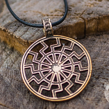 Schwarze Sonne Symbol Bronze Pendant - VikingsBrand