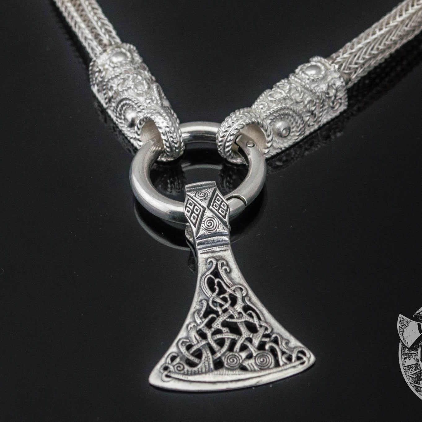 Set of Norse Chain with Mammen Style Axe Pendant 925 Sterling Silver - VikingsBrand