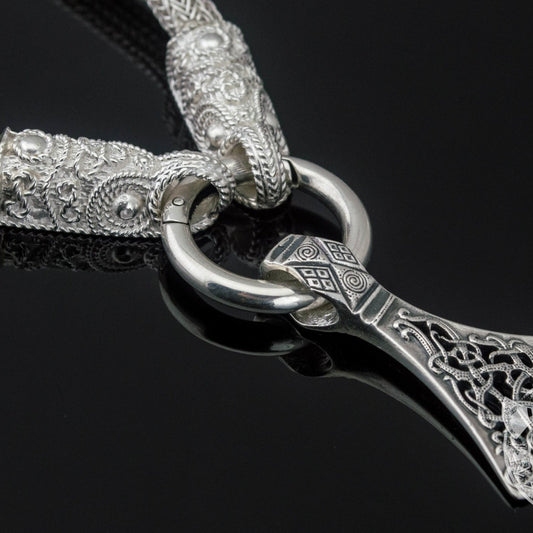 Set of Norse Chain with Mammen Style Axe Pendant 925 Sterling Silver - VikingsBrand