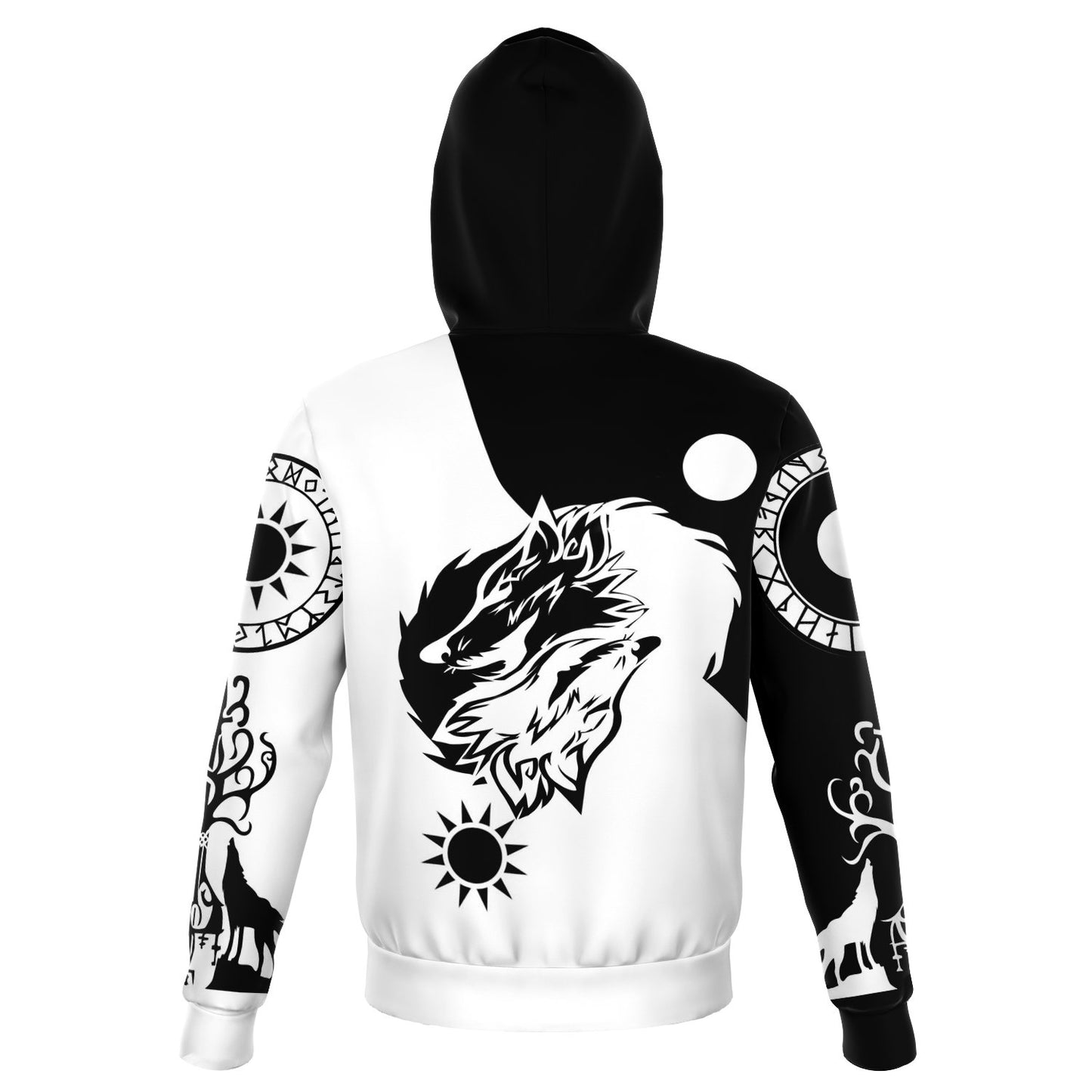 Sköll & Hati Tattoo Style Hoodie #2