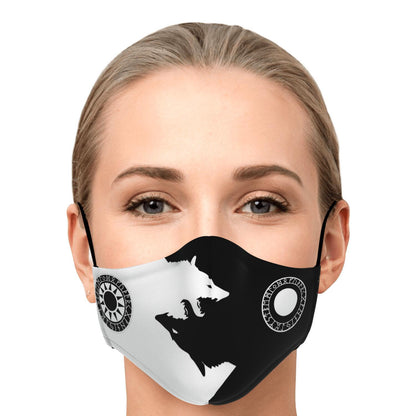 Sköll & Hati Viking Black & White Face Mask Cover