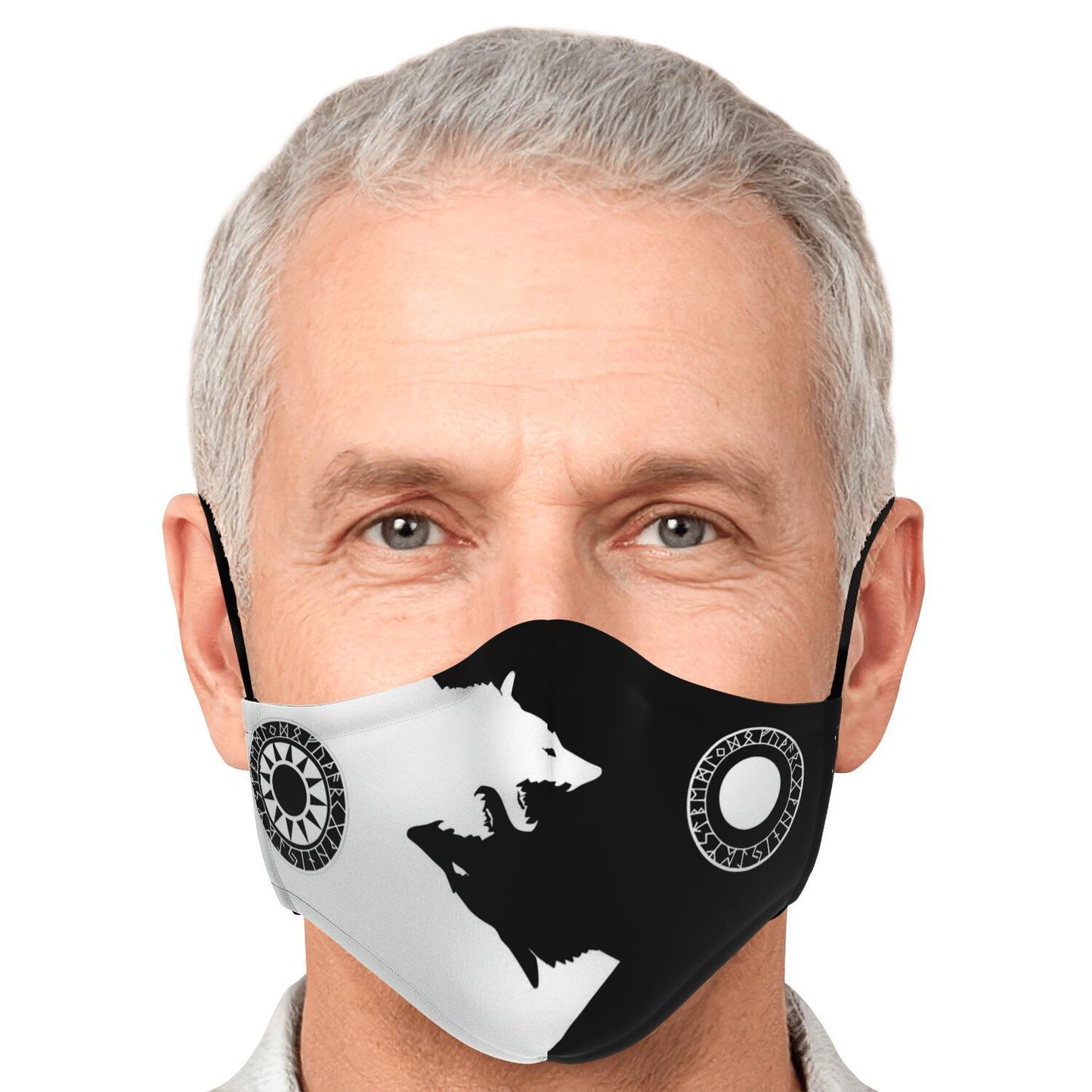 Sköll & Hati Viking Black & White Face Mask Cover
