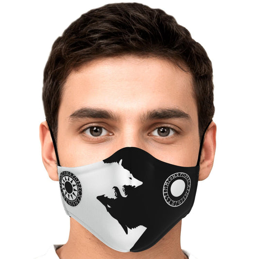 Sköll & Hati Viking Black & White Face Mask Cover