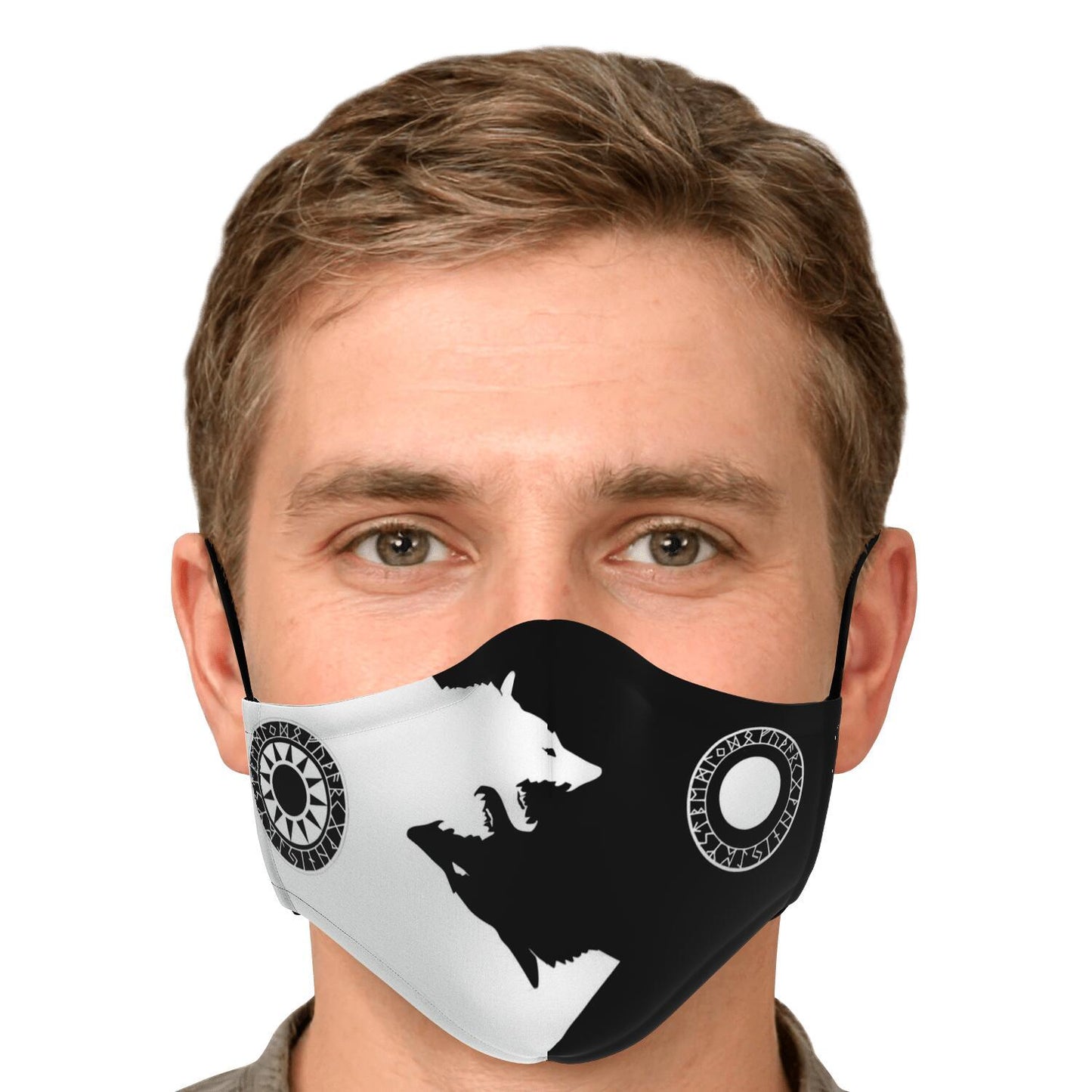 Sköll & Hati Viking Black & White Face Mask Cover