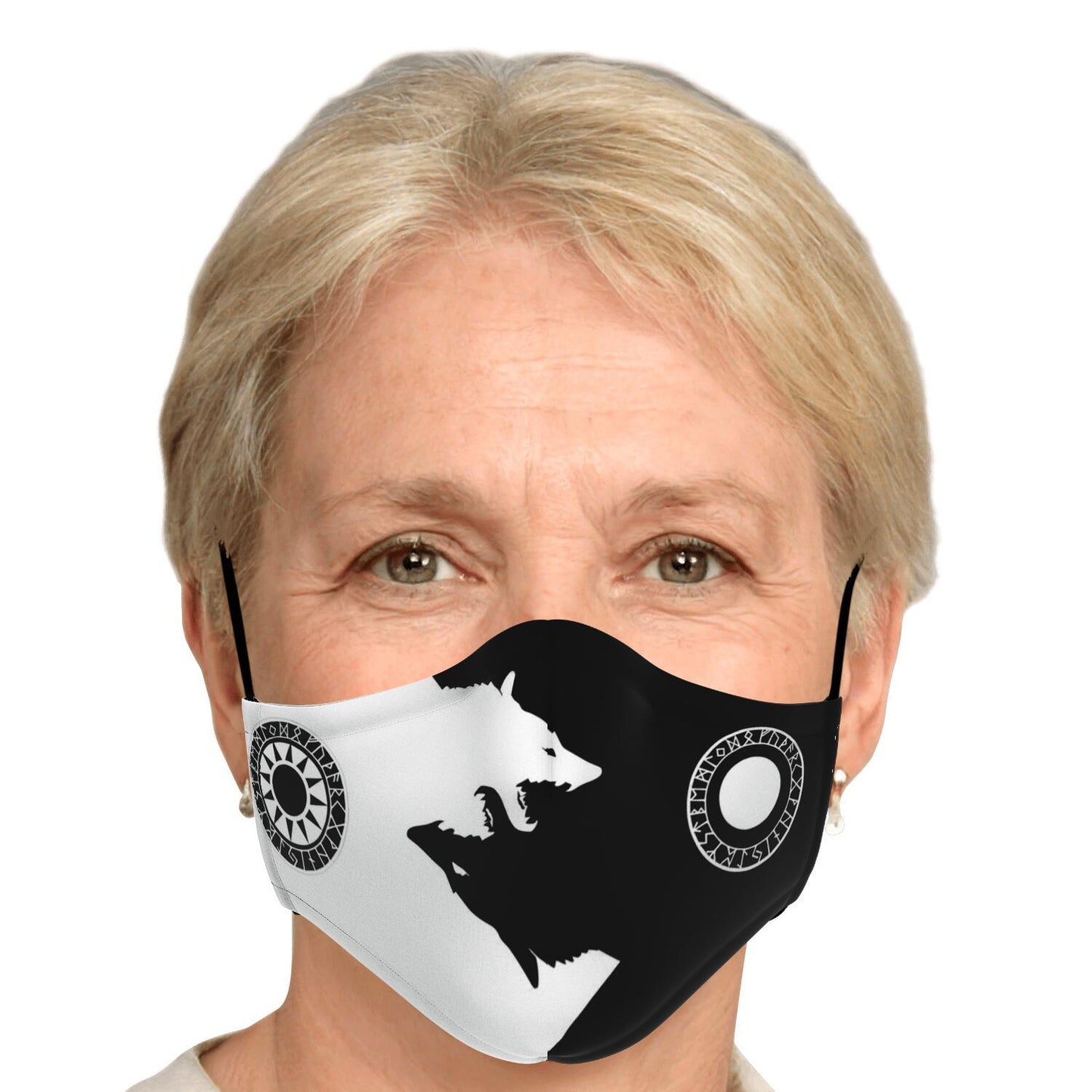Sköll & Hati Viking Black & White Face Mask Cover