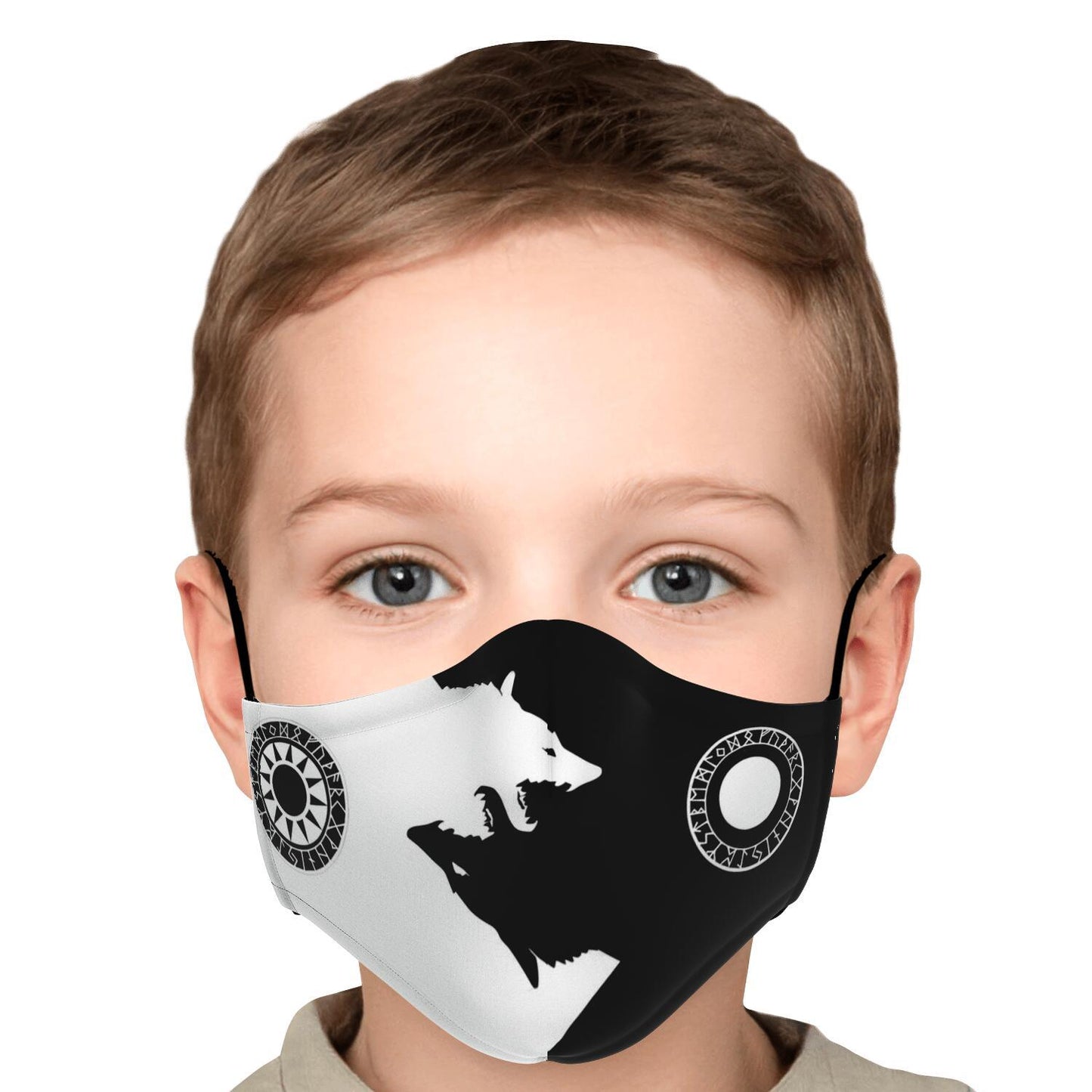 Sköll & Hati Viking Black & White Face Mask Cover