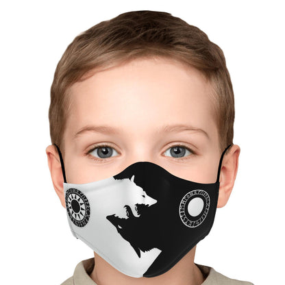 Sköll & Hati Viking Black & White Face Mask Cover