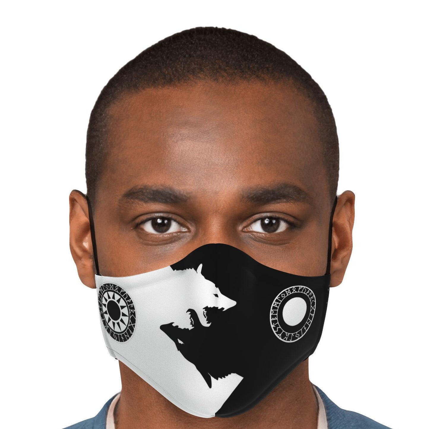 Sköll & Hati Viking Black & White Face Mask Cover
