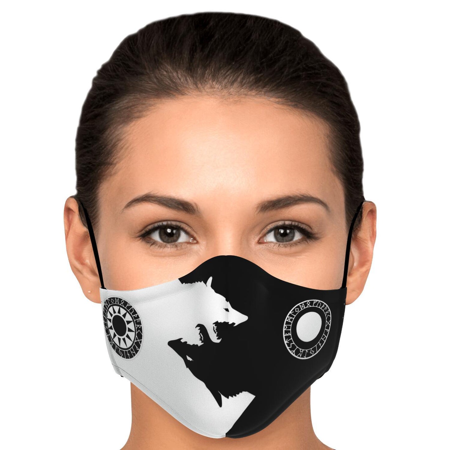 Sköll & Hati Viking Black & White Face Mask Cover