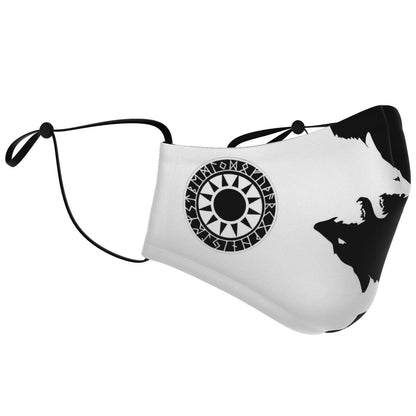 Sköll & Hati Viking Black & White Face Mask Cover