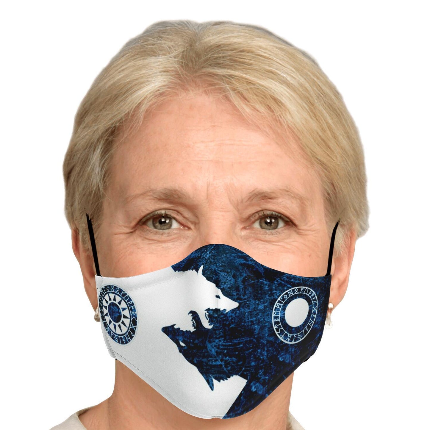Sköll & Hati Viking Blue & White Face Mask Cover