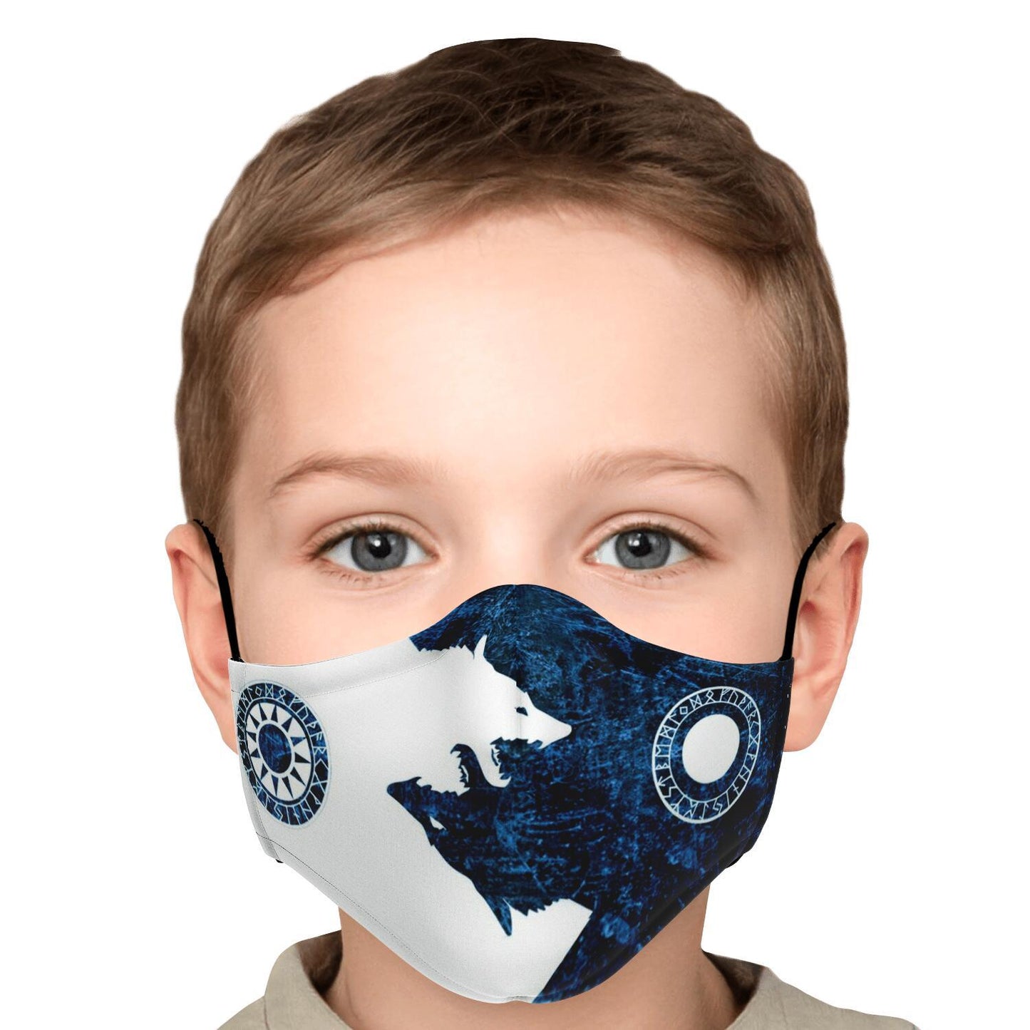 Sköll & Hati Viking Blue & White Face Mask Cover