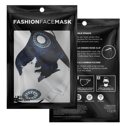 Sköll & Hati Viking Blue & White Face Mask Cover