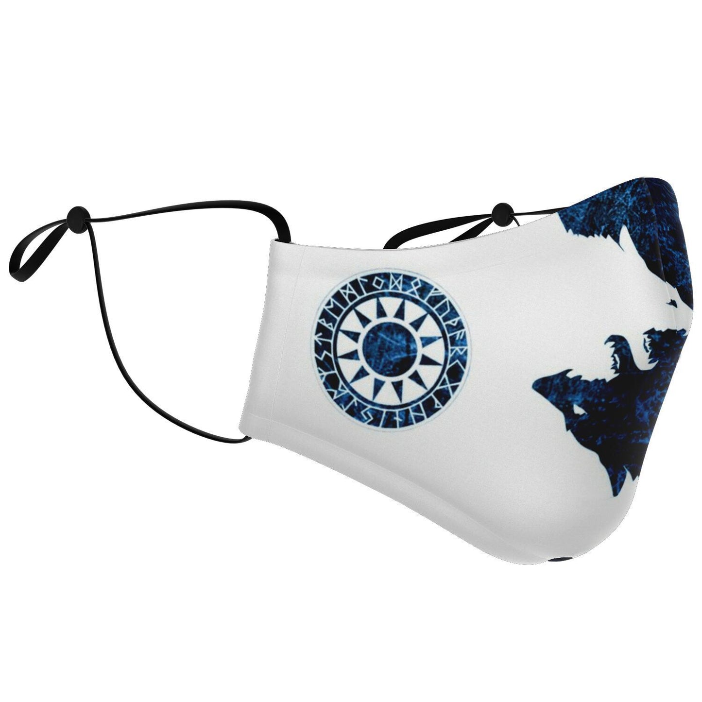 Sköll & Hati Viking Blue & White Face Mask Cover