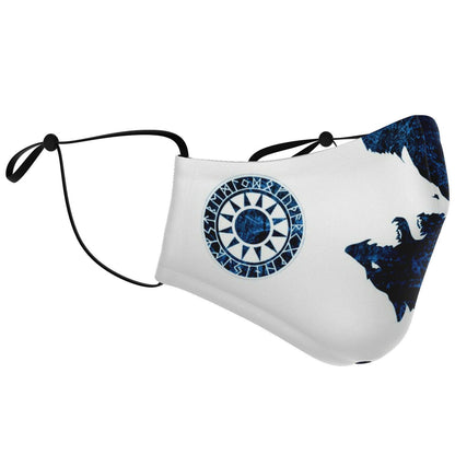 Sköll & Hati Viking Blue & White Face Mask Cover