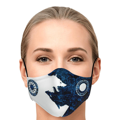 Sköll & Hati Viking Blue & White Face Mask Cover