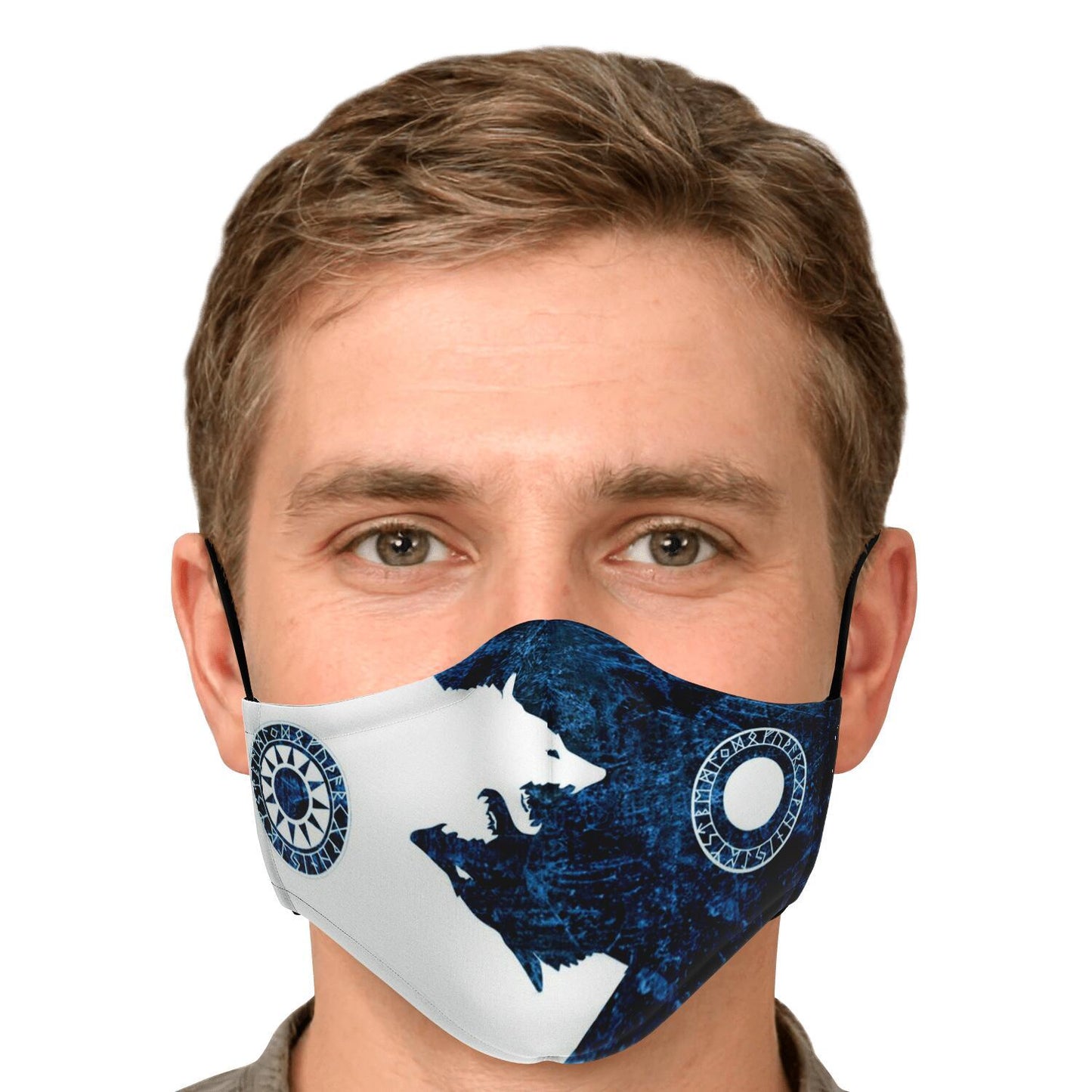 Sköll & Hati Viking Blue & White Face Mask Cover