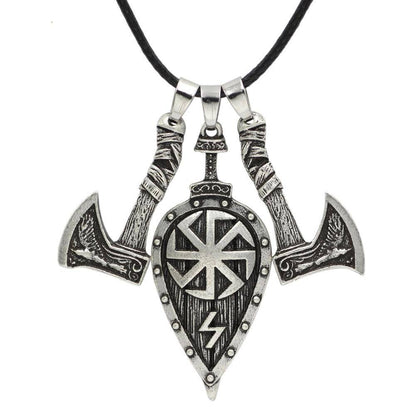 Slavic Kolovrat Necklace with Axes - VikingsBrand