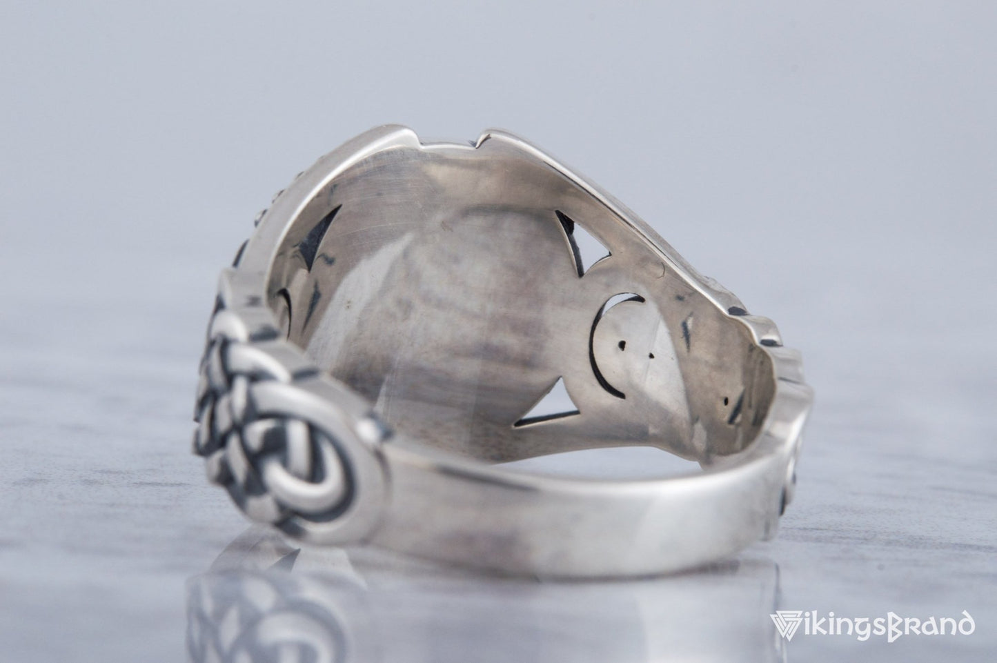 Sleipnir Viking Symbol with Viking Ornament Sterling Silver Handmade Jewelry