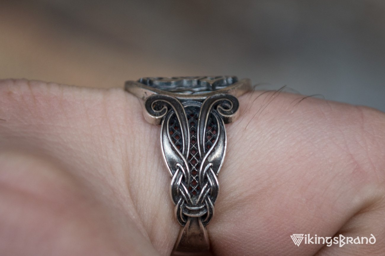 Sleipnir Viking Symbol with Viking Ornament Sterling Silver Norse Jewelry