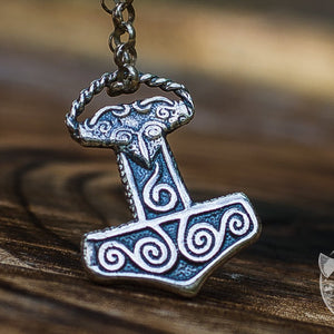 Kleiner Thors-Hammer-Anhänger im Schonen-Stil aus 925er Silber
