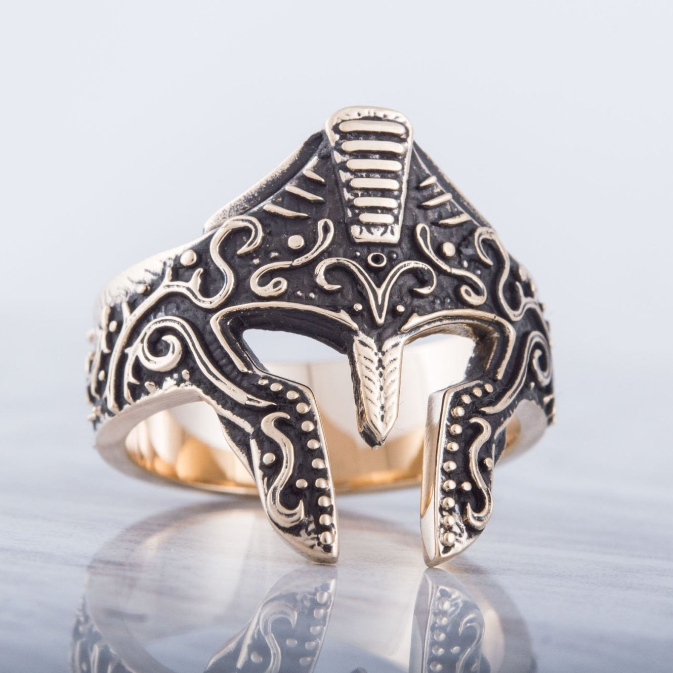 Spartan Helmet Bronze Ring