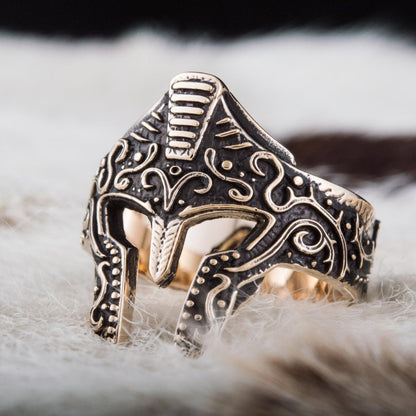 Spartan Helmet Bronze Ring