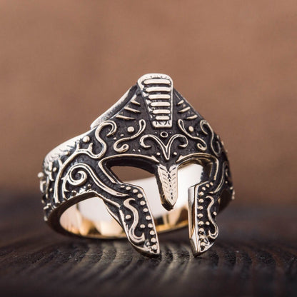 Spartan Helmet Bronze Ring