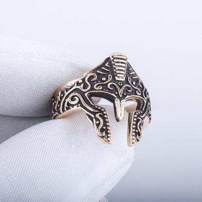 Spartan Helmet Bronze Ring