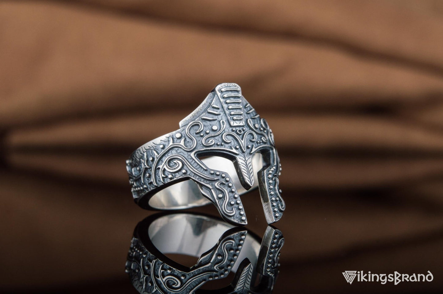 Spartan Viking Helmet Ring Sterling Silver Handcrafted Jewelry
