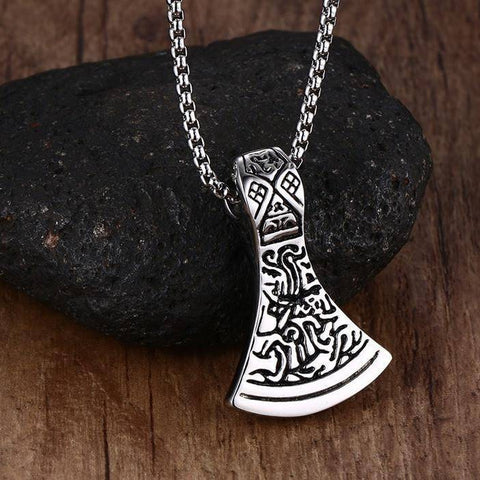 Stainless Steel Odin Pendant Necklace