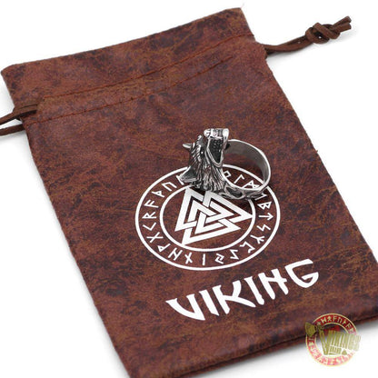 Stainless Steel Viking Norse Wolf Head Ring - VikingsBrand