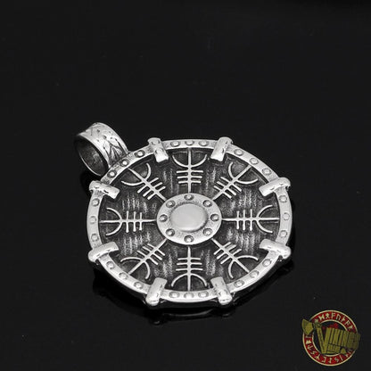 Stainless Steel Viking Shield Necklace - VikingsBrand
