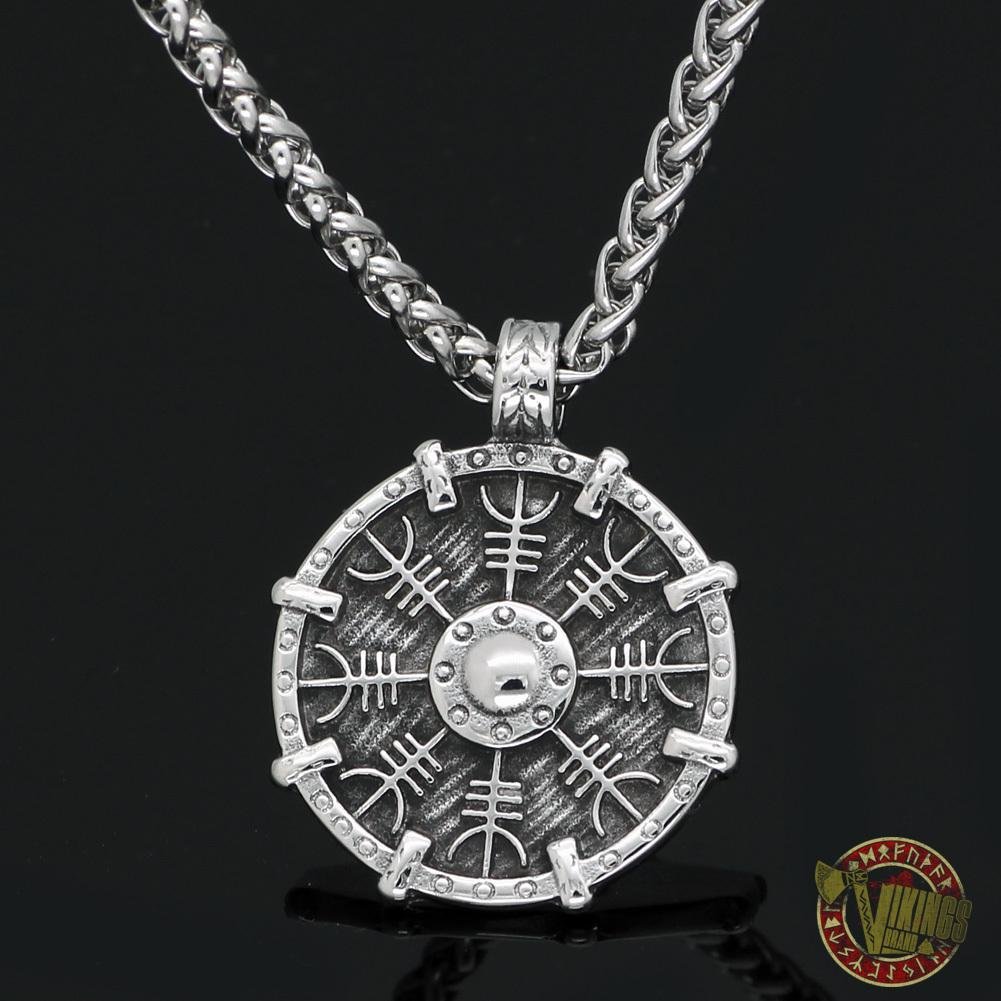Stainless Steel Viking Shield Necklace - VikingsBrand