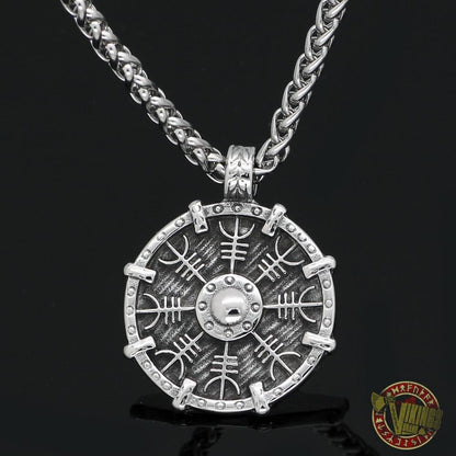 Stainless Steel Viking Shield Necklace - VikingsBrand