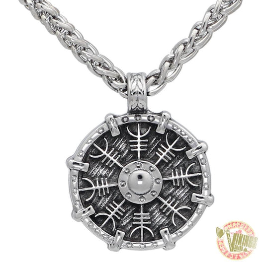 Stainless Steel Viking Shield Necklace - VikingsBrand