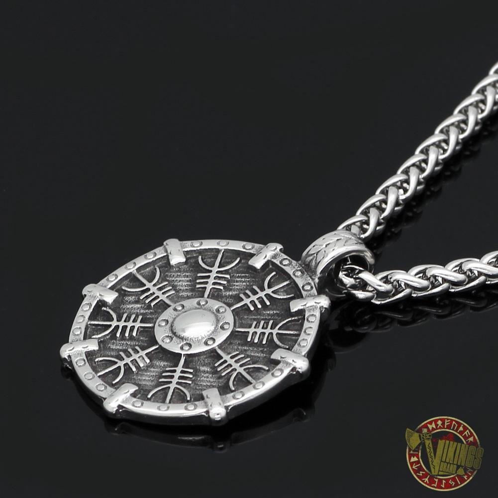 Stainless Steel Viking Shield Necklace - VikingsBrand