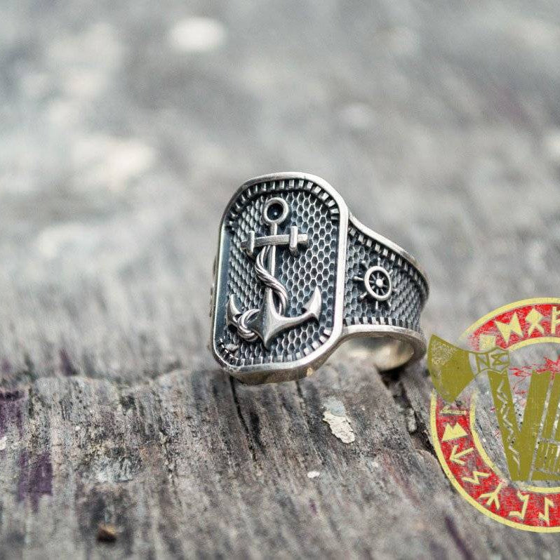 Sterling Silver Anchor Ring - VikingsBrand
