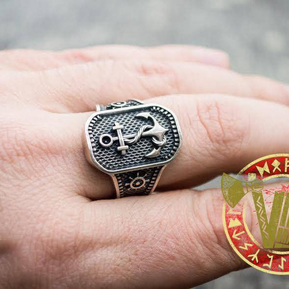Sterling Silver Anchor Ring - VikingsBrand