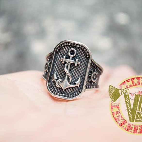 Sterling Silver Anchor Ring - VikingsBrand