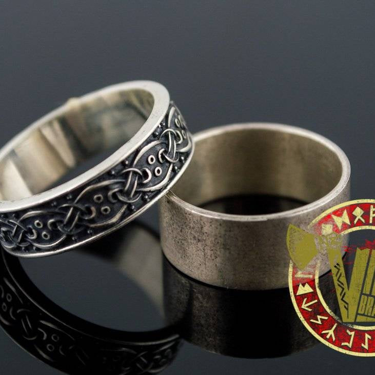 Sterling Silver Norse Ornament Ring - VikingsBrand