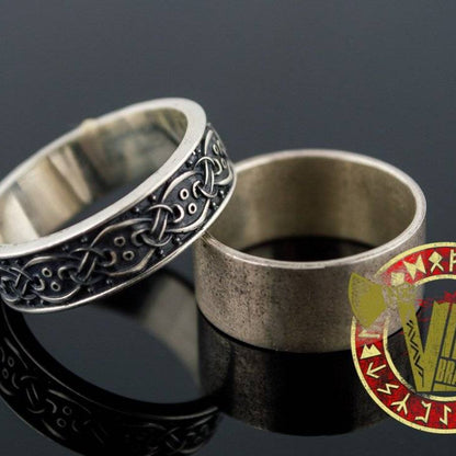 Sterling Silver Norse Ornament Ring - VikingsBrand