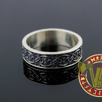 Sterling Silver Norse Ornament Ring - VikingsBrand