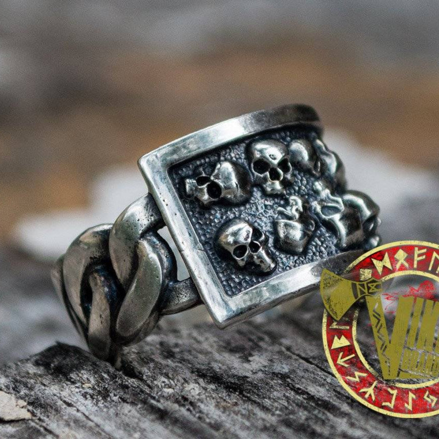 Sterling Silver Ring with Skull - VikingsBrand