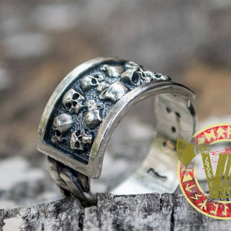 Sterling Silver Ring with Skull - VikingsBrand