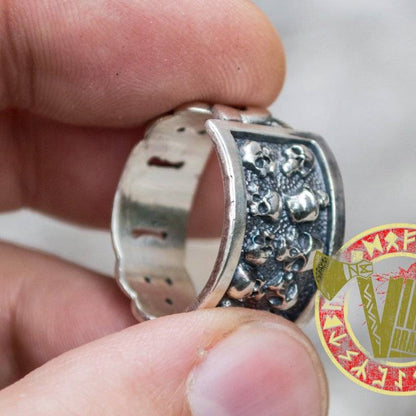 Sterling Silver Ring with Skull - VikingsBrand