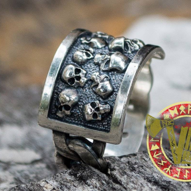 Sterling Silver Ring with Skull - VikingsBrand