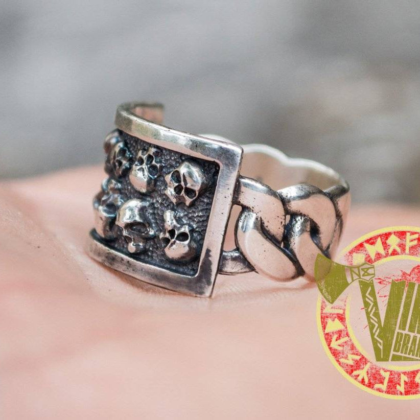 Sterling Silver Ring with Skull - VikingsBrand