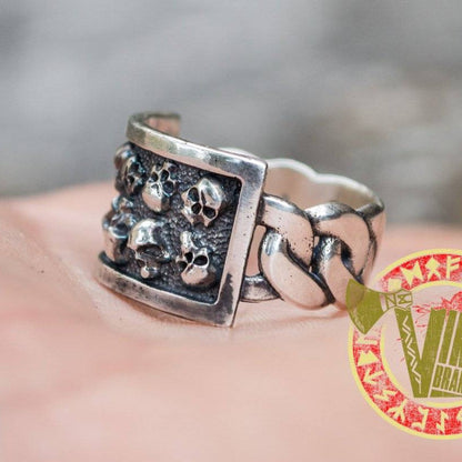 Sterling Silver Ring with Skull - VikingsBrand